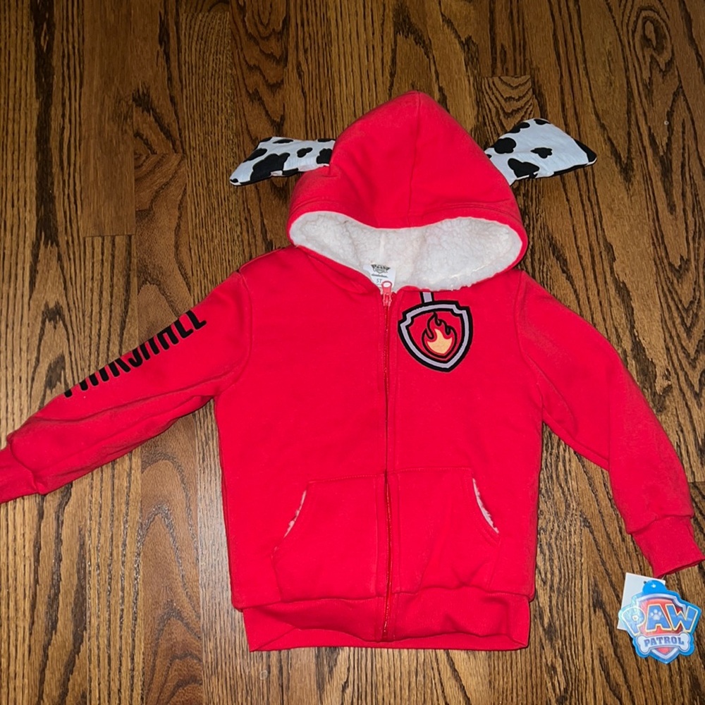Paw patrol Marshall Sherpa lined zip hoody with ears